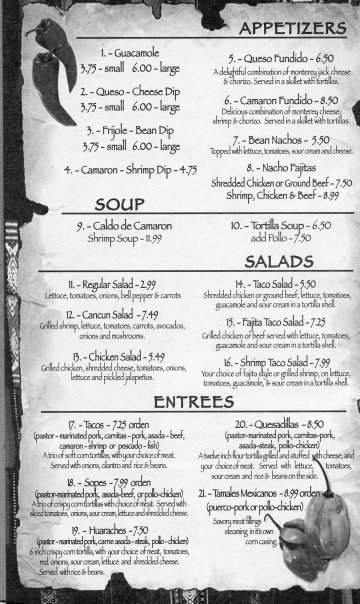 El Milagro Taqueria - Oxford, MS menu_pic