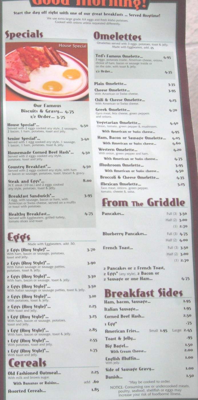 Ted's Coney Island - Richmond, MI menu_pic