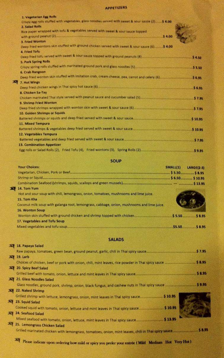 Thai Spoon - Portland, OR menu_pic