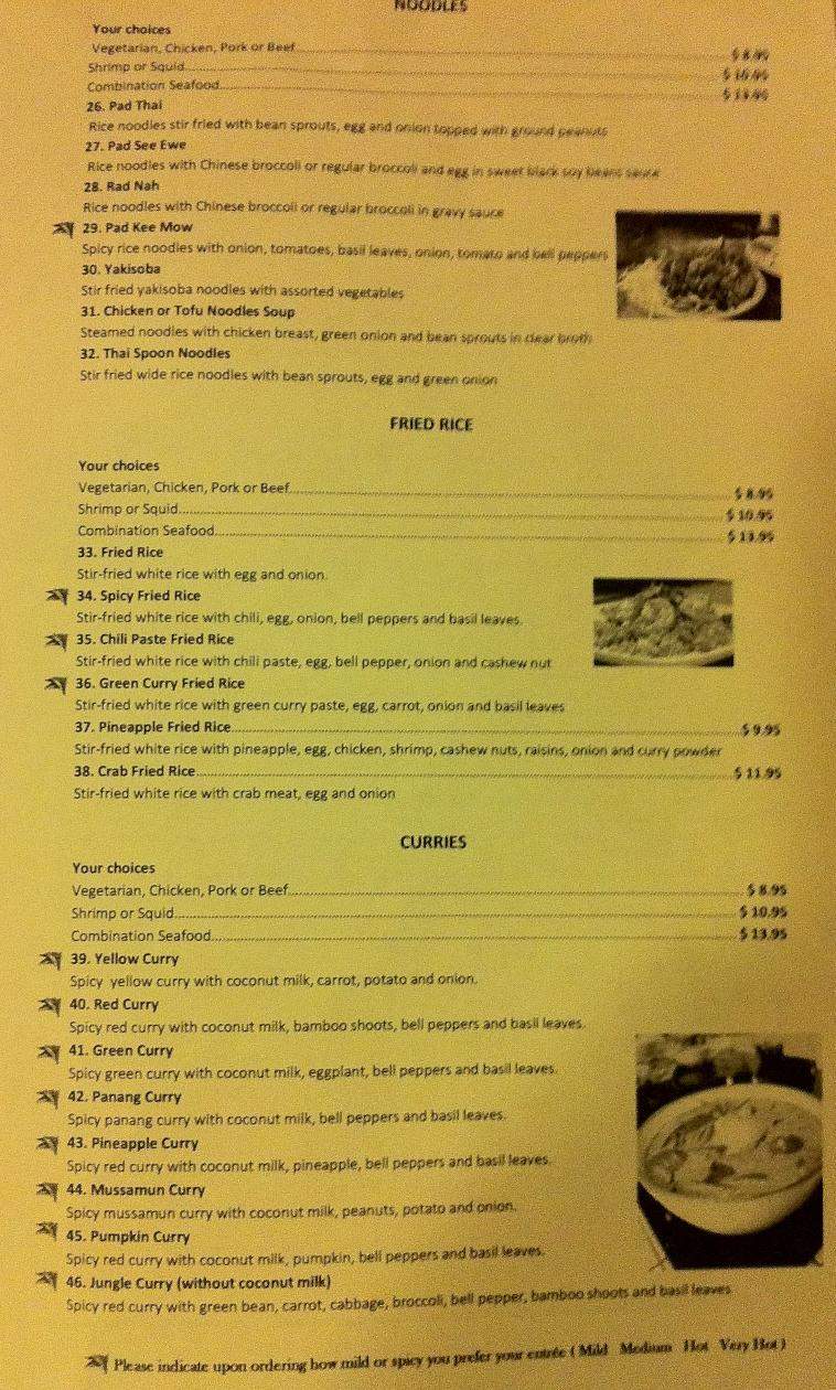Thai Spoon - Portland, OR menu_pic