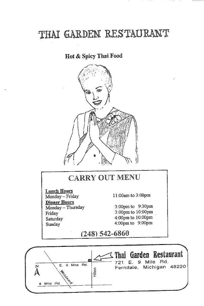 Thai Garden Restaurant - Ferndale, MI menu_pic
