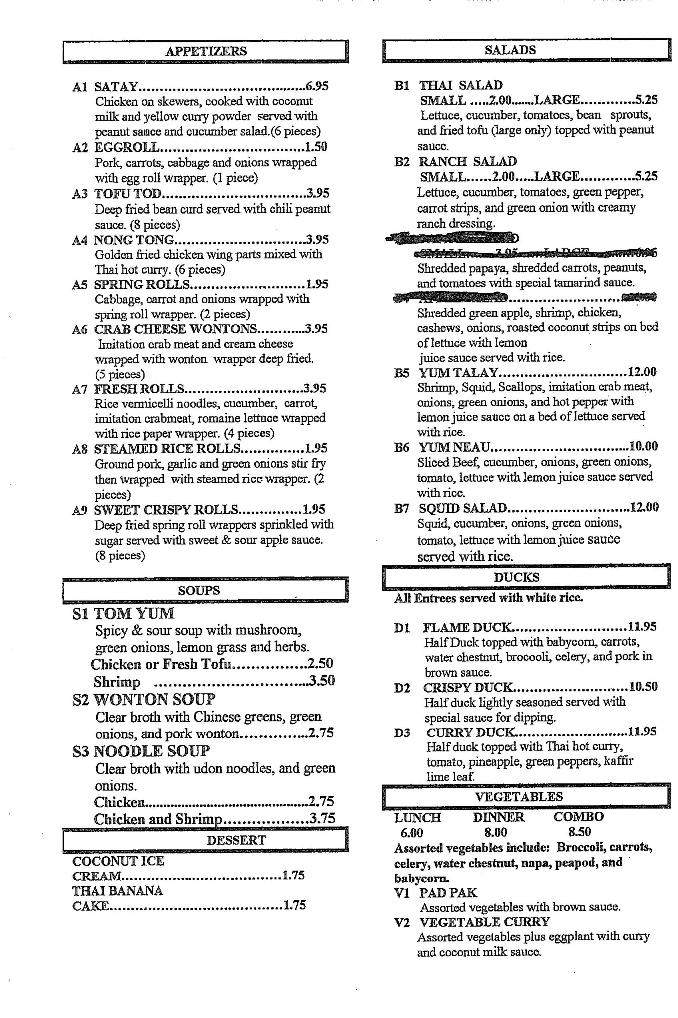 Thai Garden Restaurant - Ferndale, MI menu_pic