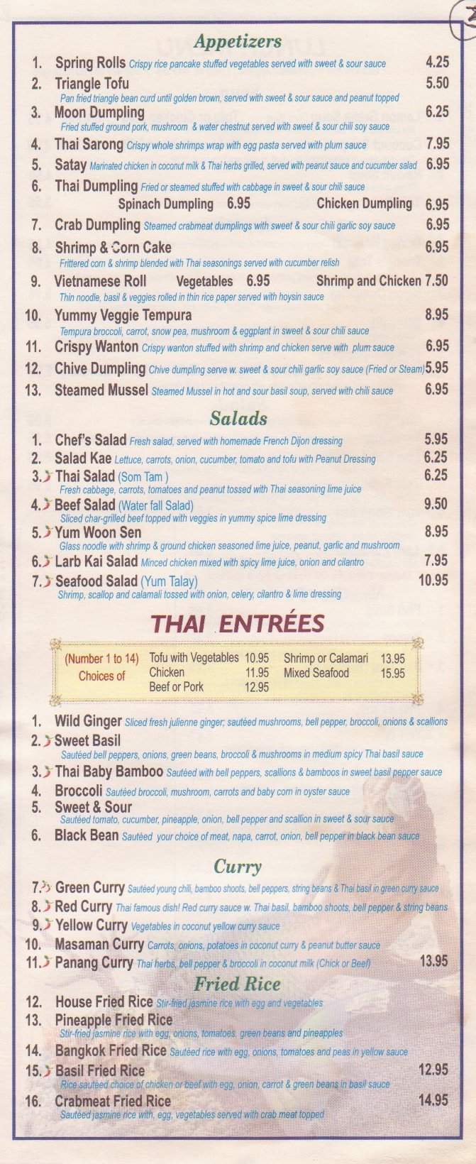 Thai Chef & Noodle Fusion - Philadelphia, PA menu_pic