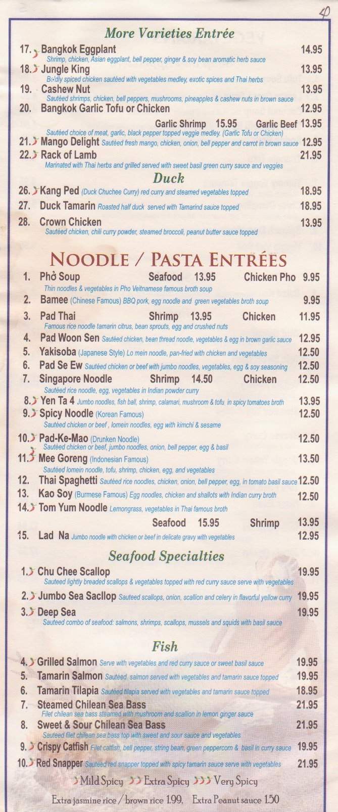 Thai Chef & Noodle Fusion - Philadelphia, PA menu_pic