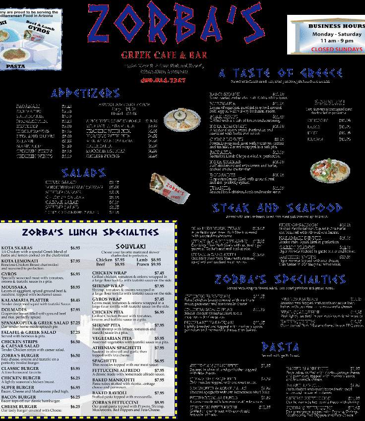 /820987/Zorbas-Menu-Chandler-AZ - Chandler, AZ