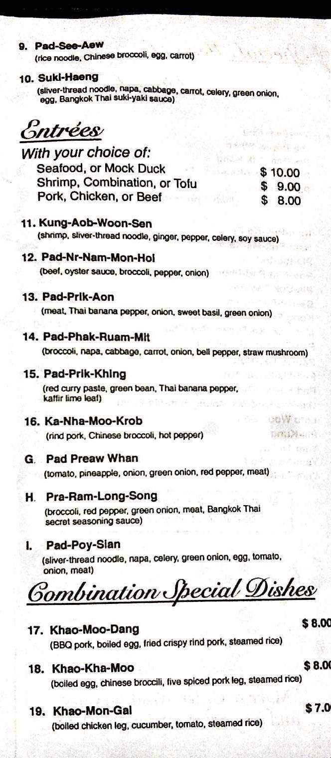 Bangkok Thai Deli - Saint Paul, MN menu_pic