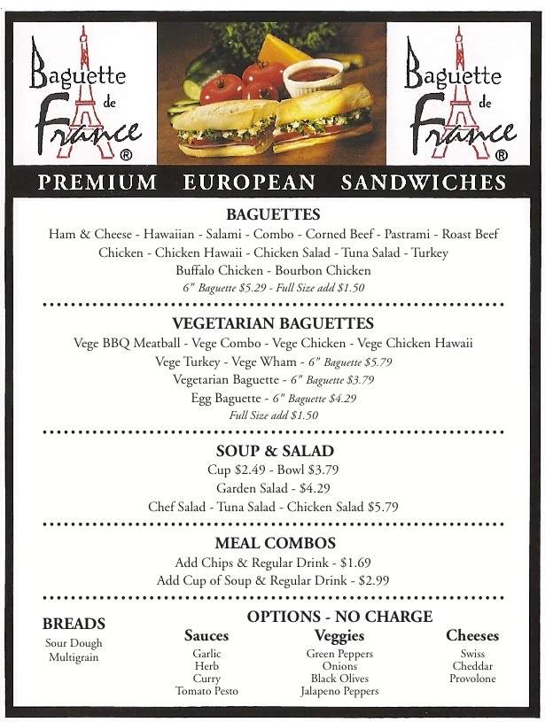 Baguette De France - St Joseph, MI menu_pic