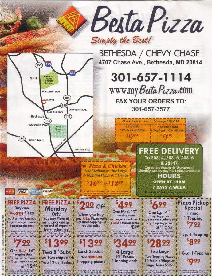 Besta Pizza - Bethesda, MD menu_pic