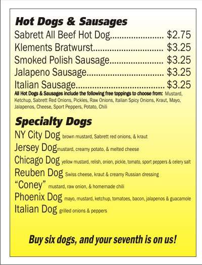 Big Daddy's Hot Dogs & Cheesesteaks - Phoenix, AZ menu_pic