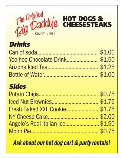 Big Daddy's Hot Dogs & Cheesesteaks - Phoenix, AZ menu_pic