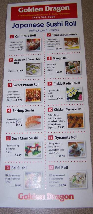 Golden Dragon - Paris, TX menu_pic