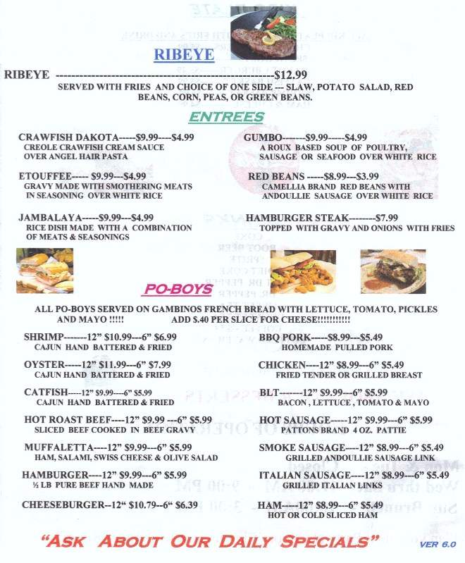 Dakota's Restaurant - Drummonds, TN menu_pic
