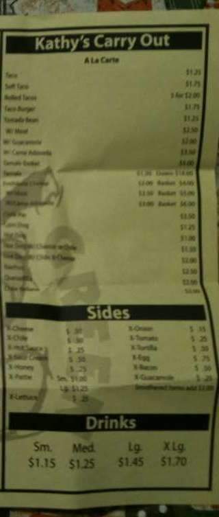 Kathy's Carry-Out - Albuquerque, NM menu_pic