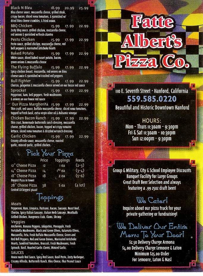/5513100/Fatte-Alberts-Pizza-Co-Menu-Hanford-CA - Hanford, CA