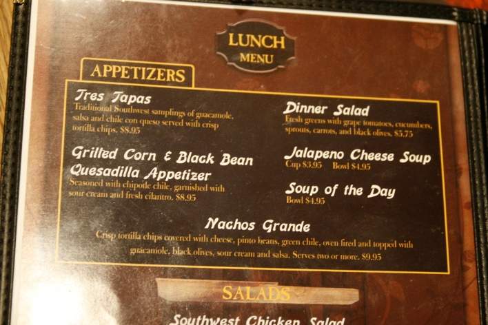 Guadalupe Cafe - Santa Fe, NM menu_pic
