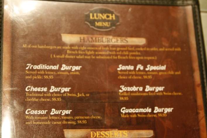 Guadalupe Cafe - Santa Fe, NM menu_pic