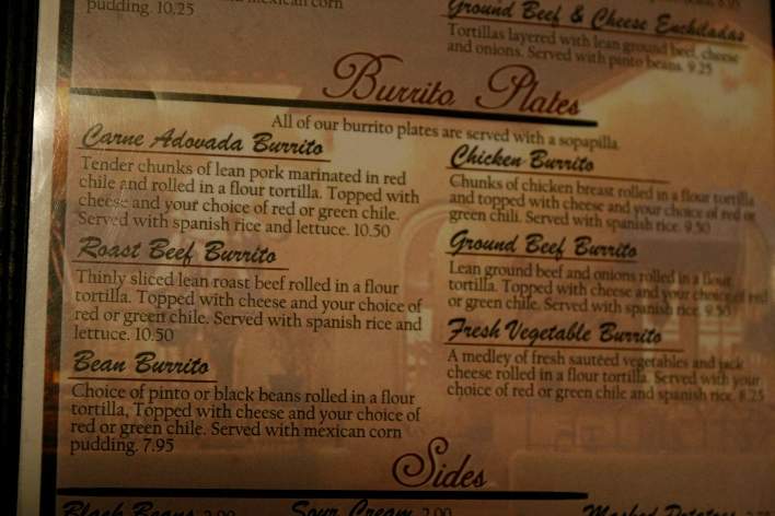 Guadalupe Cafe - Santa Fe, NM menu_pic