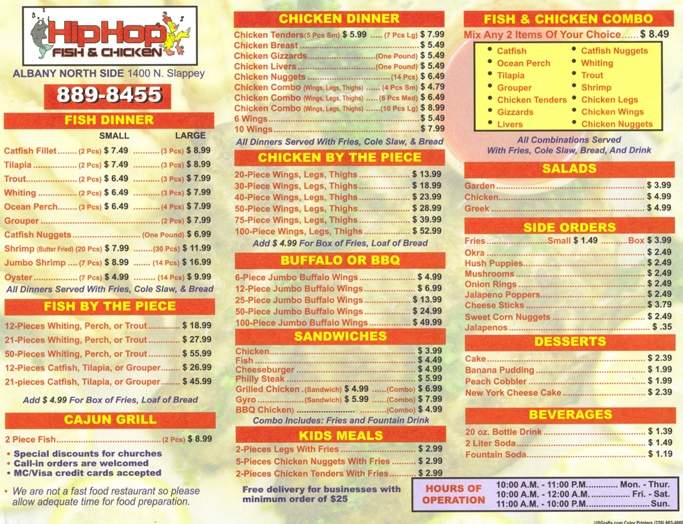 Hip Hop Fish & Chicken - Albany, GA menu_pic