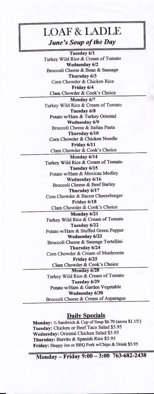 Loaf & Ladle - Buffalo, MN menu_pic