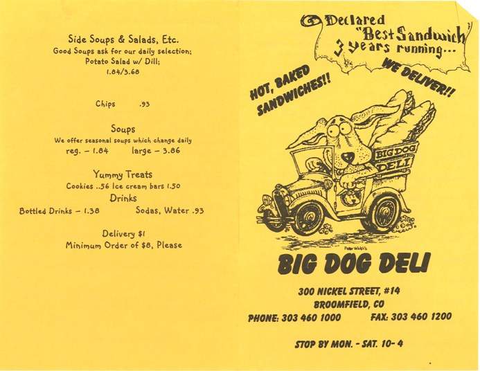 Big Dog Deli - Broomfield, CO menu_pic