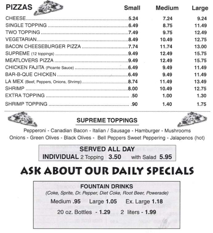 Marlin's Pizza Plus - Saint Amant, LA menu_pic