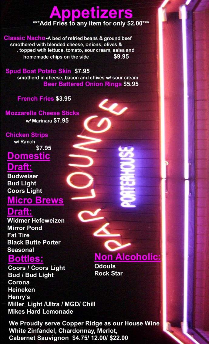 Porterhouse Restaurant - Portland, OR menu_pic