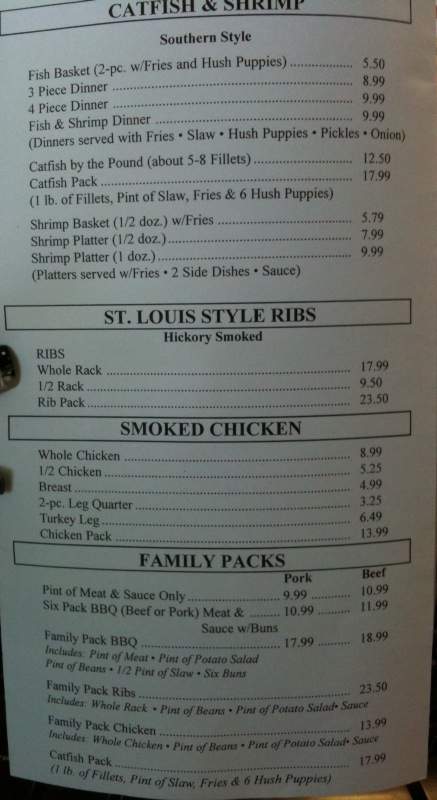 Mick's Bar-B-Q - North Little Rock, AR menu_pic