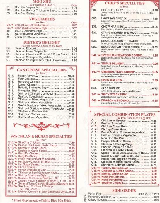 Menu of Mr. Lu&#39;s Chinese Restaurant in Winston Salem, NC 27106