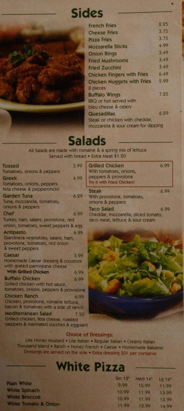Central Dauphin Pizza Shop - Harrisburg, PA menu_pic