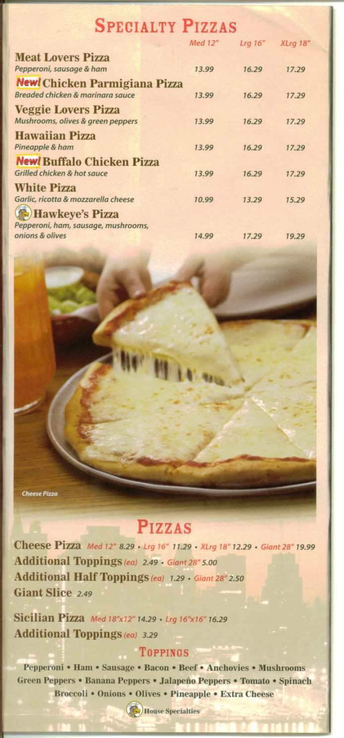 Hawkeye Nys Pizza - Tampa, FL menu_pic