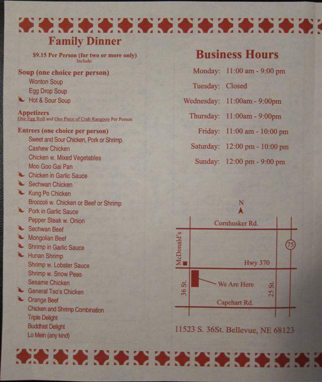 Sechwan Sunrise - Bellevue, NE menu_pic