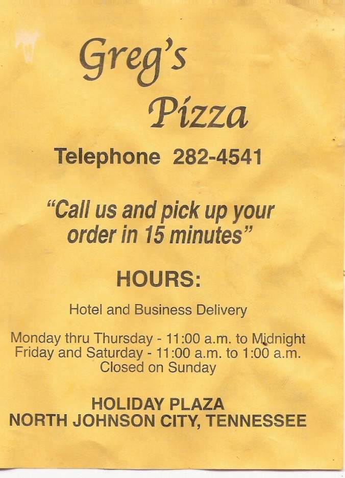 Greg's Pizza - Johnson City, TN menu_pic