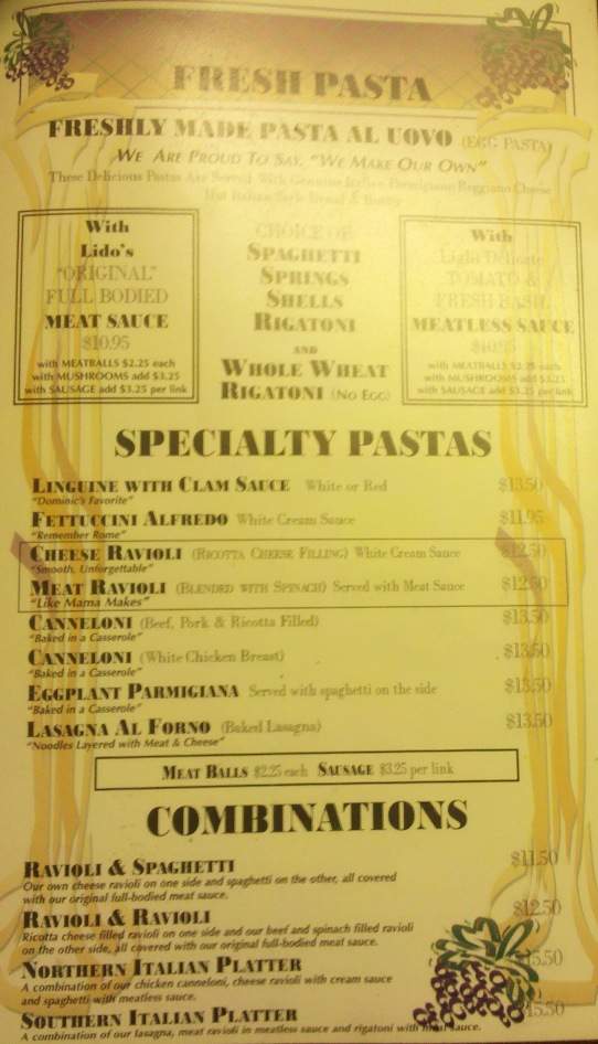 Lido Pizza - Van Nuys, CA menu_pic
