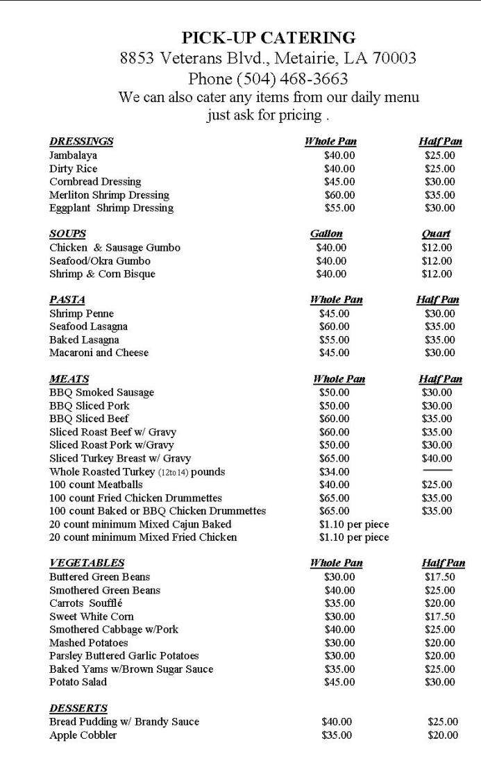 Louisiana Purchase Kitchen - Metairie, LA menu_pic