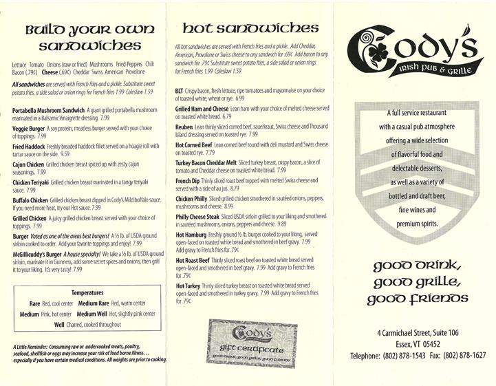 /4500297/Codys-Irish-Pub-and-Grille-Essex-Junction-VT - Essex Junction, VT