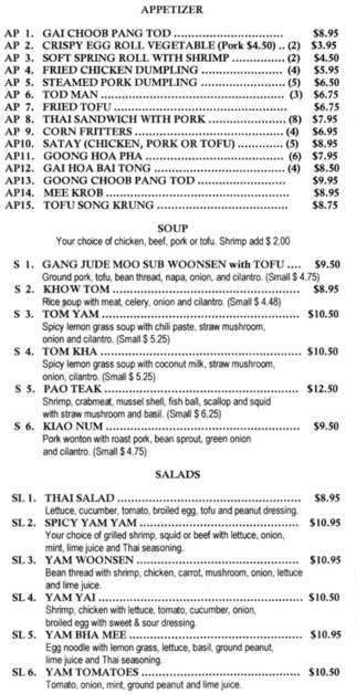 Tukta Thai - Dallas, TX menu_pic