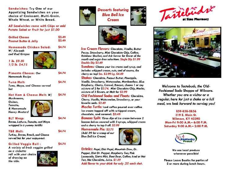 Tastebuds Of Wilmore - Wilmore, KY menu_pic