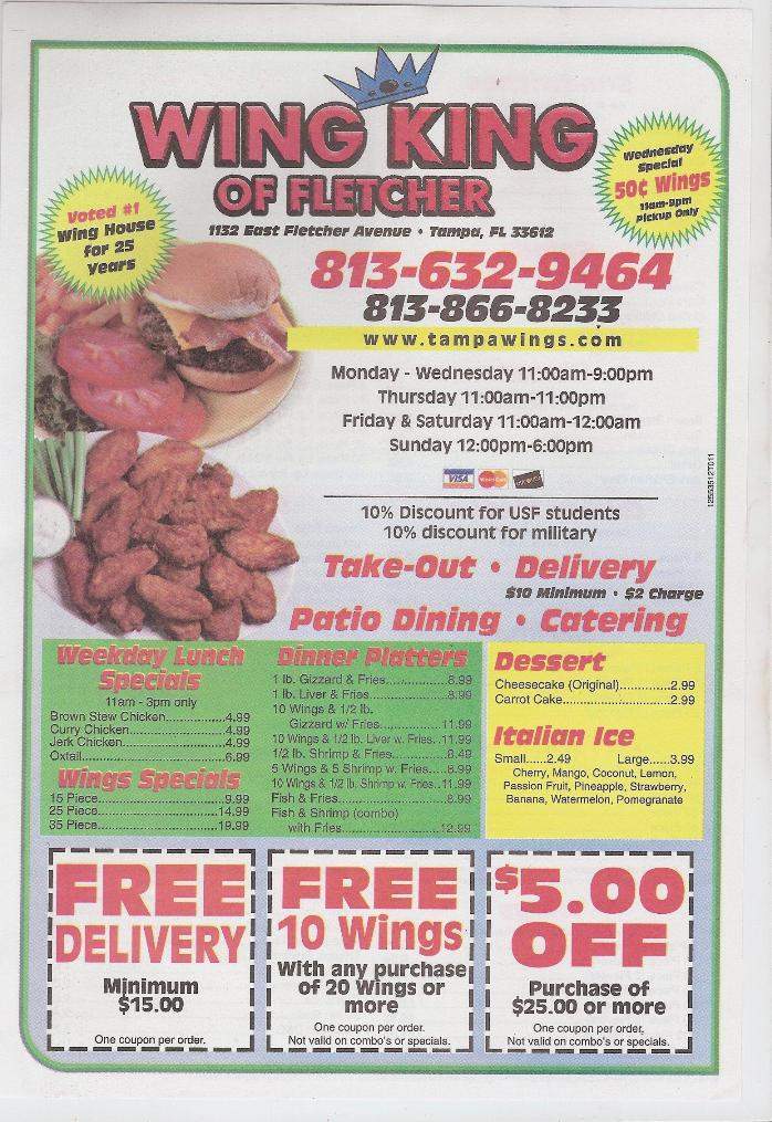 Wing King - Tampa, FL menu_pic