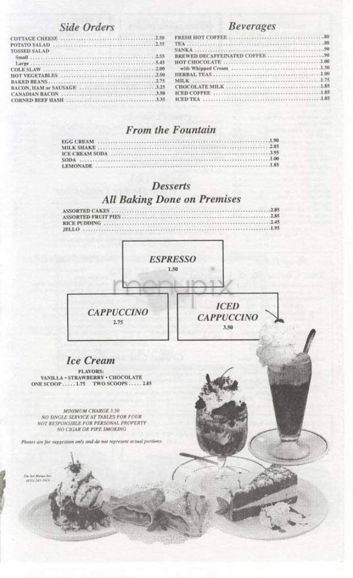 Tenth Avenue Diner - New York, NY menu_pic
