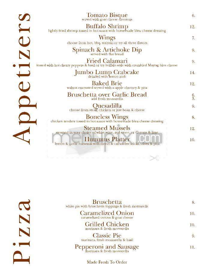 10th & Willow Bar & Grill - Hoboken, NJ menu_pic