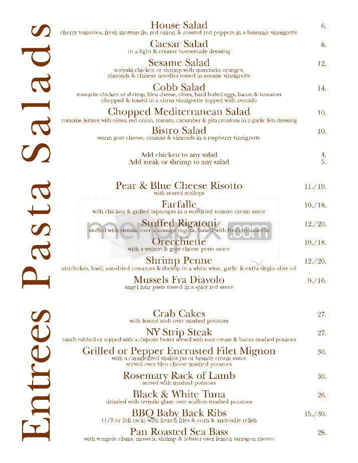 10th & Willow Bar & Grill - Hoboken, NJ menu_pic