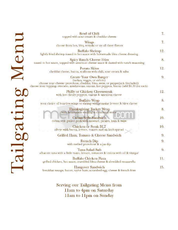 10th & Willow Bar & Grill - Hoboken, NJ menu_pic