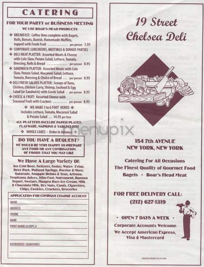 19 Street Chelsea Deli - New York, NY menu_pic