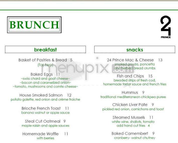 24 Prince - New York, NY menu_pic