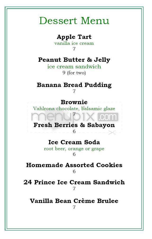 24 Prince - New York, NY menu_pic
