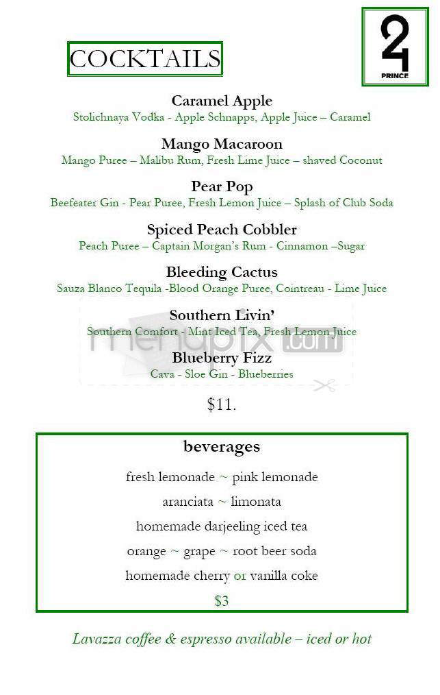 24 Prince - New York, NY menu_pic