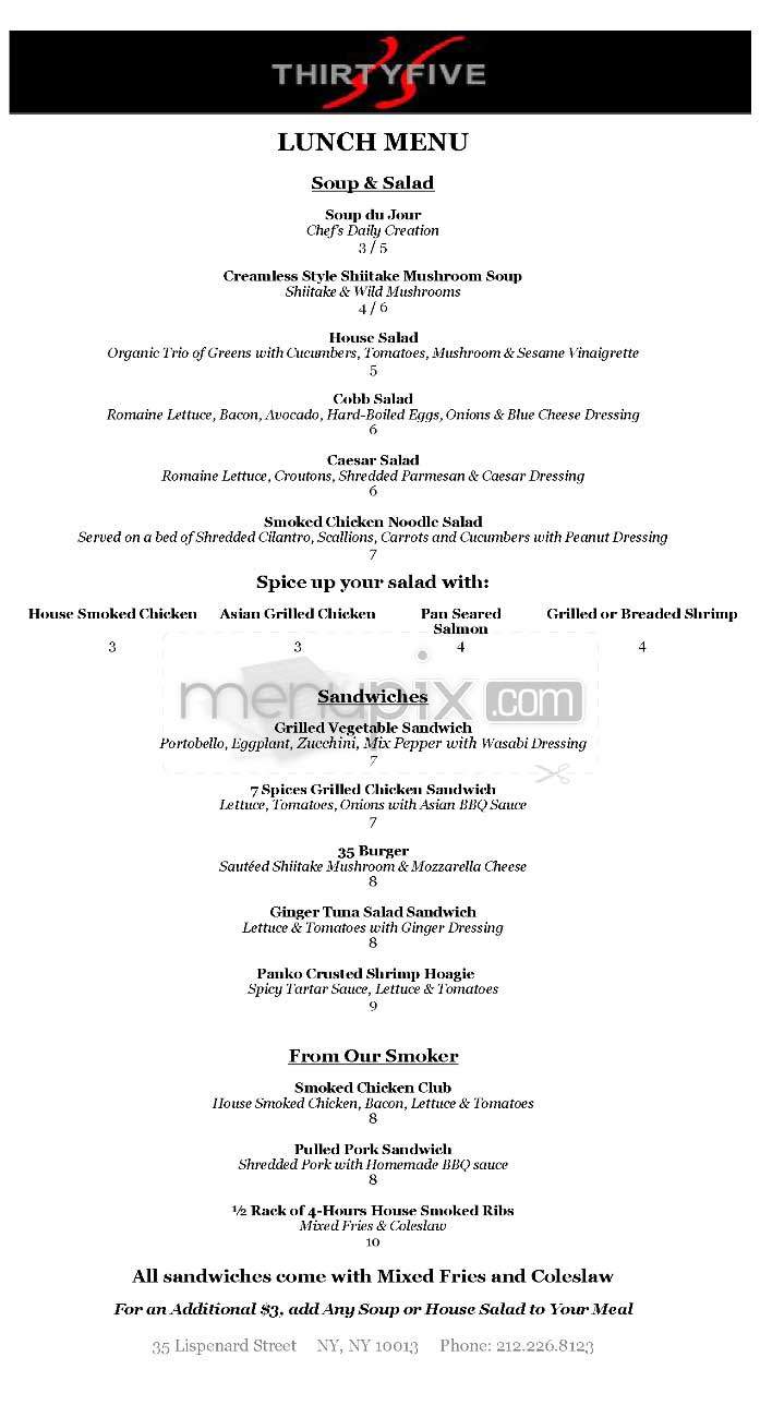 35 - Thirty Five - New York, NY menu_pic