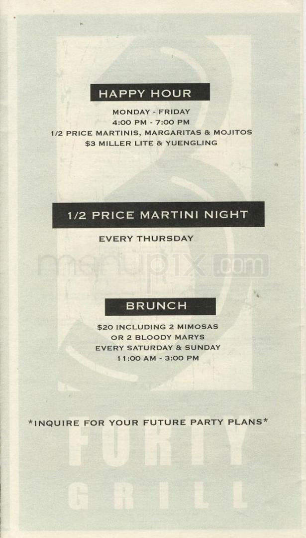 3 Forty Grill - Hoboken, NJ menu_pic