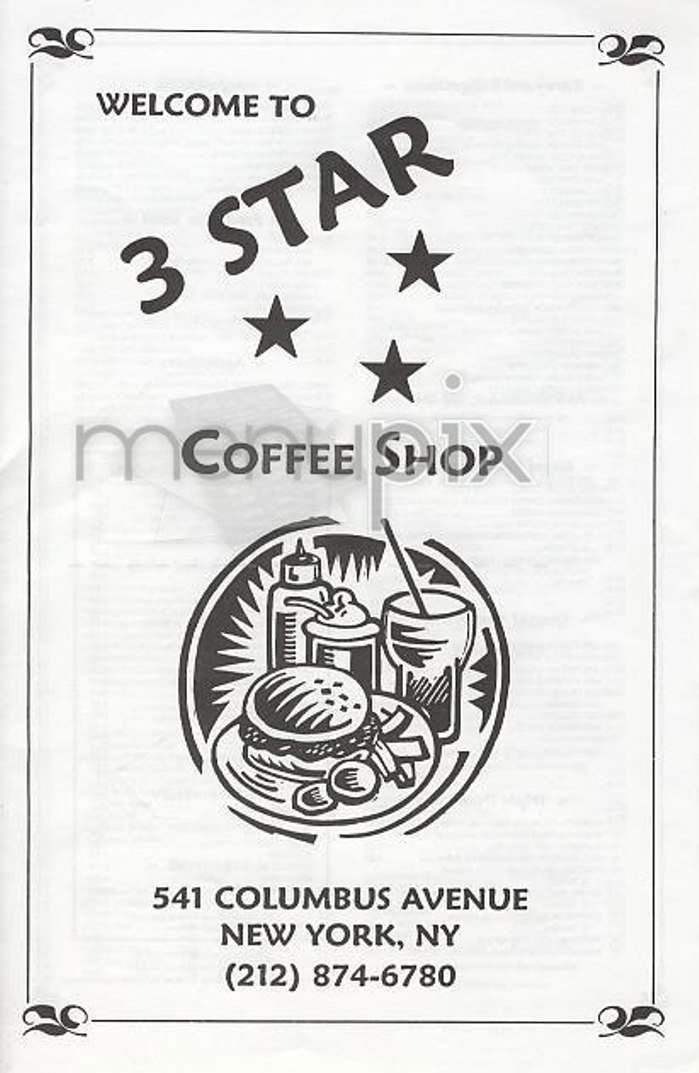 Three Star Coffee Shop - New York, NY menu_pic