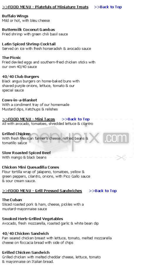 40-40 Club - New York, NY menu_pic
